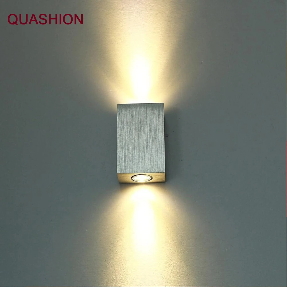 Lâmpada de Parede Decoração para o para o Quarto e sala de Jantar Luz do Ponto Moderno 2 w Led Quadrado Aluminm Ac110v 260v up Down Home Luz da Quarto e sala de Jantar Quarto e banheiro