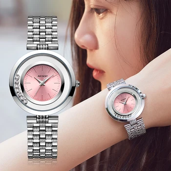 

AESOP Fashion Women Watches Top Brand Elegant Quartz Wristwatch Simple Thin Ladies Clock Waterproof Diamond Rhinestone Watch