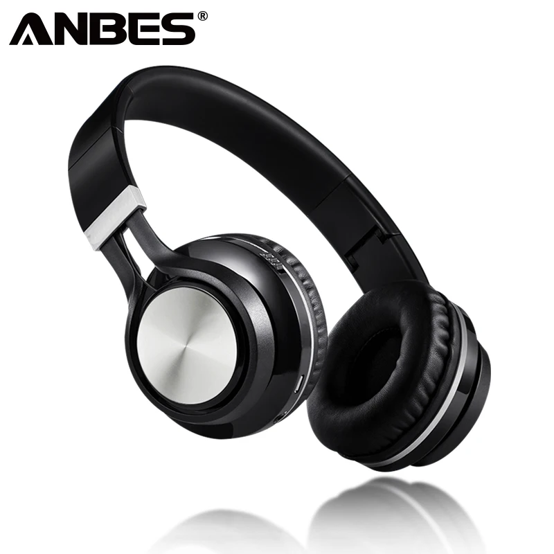 

ANBES Bluetooth Headphones Foldable Wireless Bluetooth Earphone Adjustable Sport Headset With Microphone For PC Mobile Phone Mp3