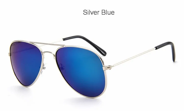 Авиационные солнцезащитные очки для мальчиков и девочек, солнцезащитные очки пилота, детские солнцезащитные очки, детские солнцезащитные очки, UV400 - Цвет линз: C7 Silver Blue