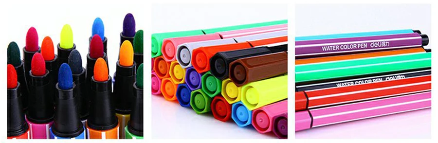 Marcador para o Miúdo Fornecimento de Desenho em Quadrinhos Conjunto com Tinta Deli 36 Cores Qualidade Aquarela Caneta Escola Mangá Arte Marcador Lavável 12 - 18 24 6 Deli 12 18 24 36 cores qualidade