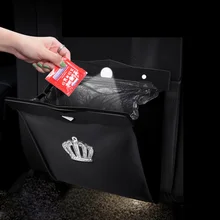 Универсальный светодиодный чехол для хранения мусора для автомобиля, мусорное ведро для мусора, Стильный чехол для пыли с кристаллами и короной