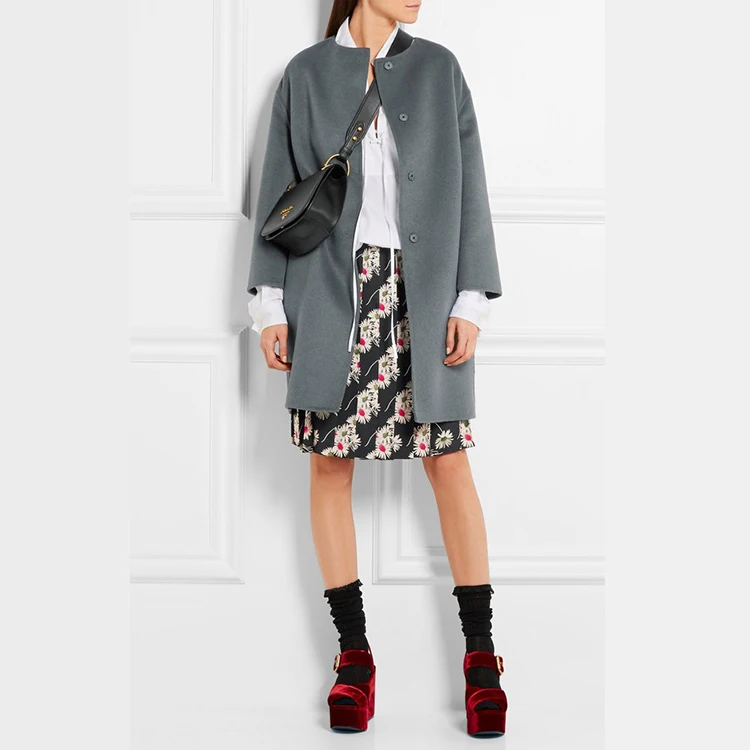Elegant Medium Long Design font b Women b font Woolen font b Jacket b font Single