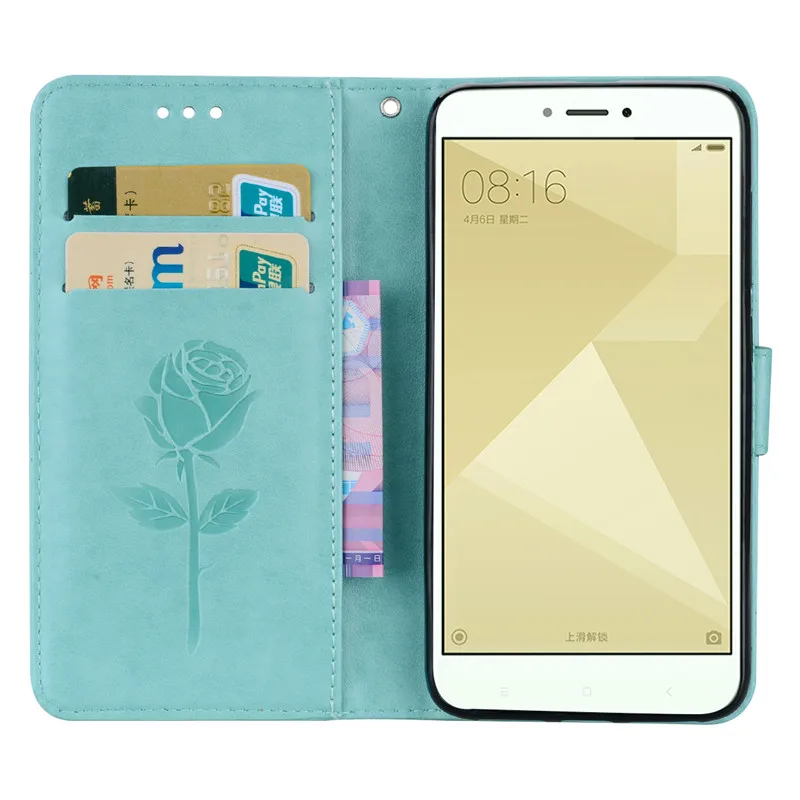 Đối với Xiaomi Redmi 4X Trường Hợp Sang Trọng Da Bìa 4X5.0 toàn cầu Trường Hợp Silicone Lật Wallet Điện Thoại Case Đối Với Xiaomi Redmi 4X bìa xiaomi leather case hard