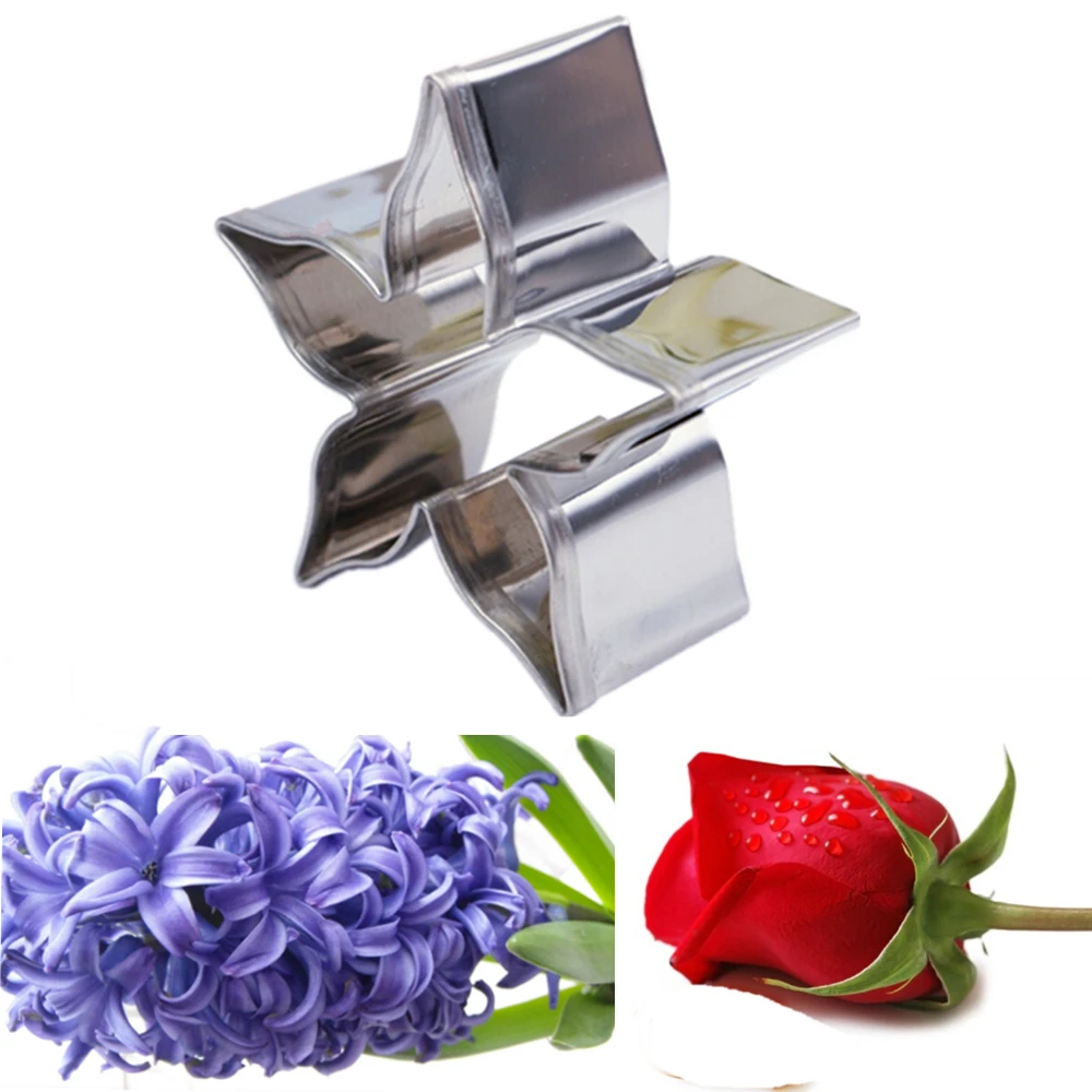 

1pcs DIY Baking Tool Stainless Steel Cookie Cutter Rose Flower Calyx Serrate Leaves Biscuit Fondant Cake Mould Icing Mold New