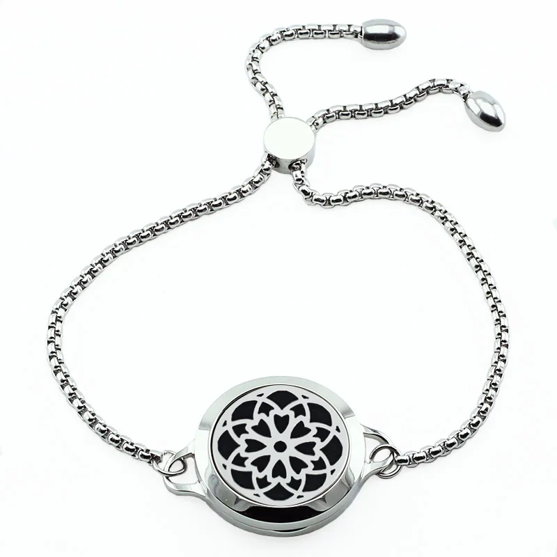 Высококачественный Браслет из нержавеющей стали с рассеивателем 25 мм, браслеты для ароматерапии, браслеты(бесплатно с 5 подушечками