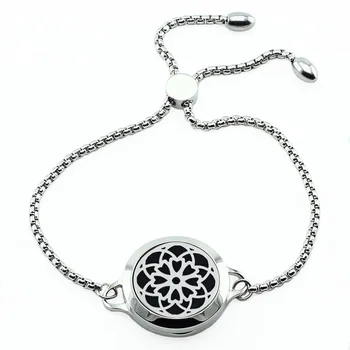 

High Quality Link Bracelet Women 25mm Diffuser Stainless Steel Aromatherapy Bracelets Bangles(free with 5pcs pads)