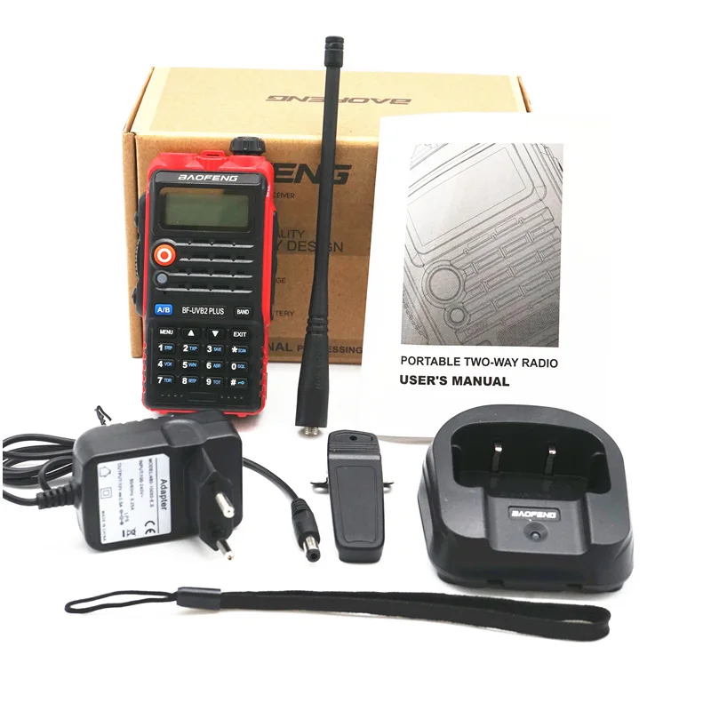 BAOFENG 8 Вт UV-B2 PLUS рация 4800 мАч VHF UHF любительский портативный Ham CB радио сканер FM трансивер Высокая мощность домофон B2 - Цвет: Red