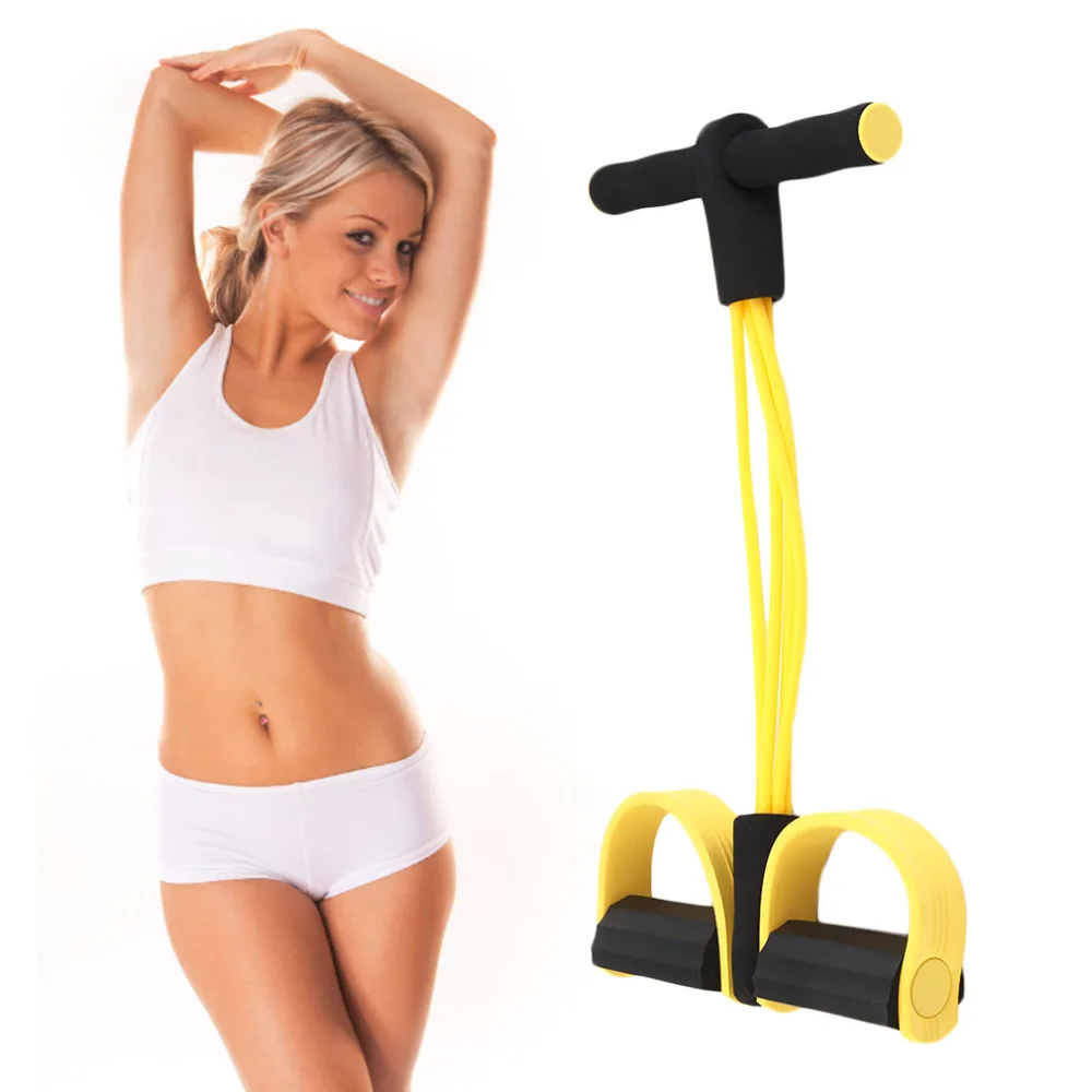 

Four Elastic Band Fitness Resistance Band Rope Exercise Equipment for Yoga Pilates Workout Latex Tube Pull Rope drop shipping