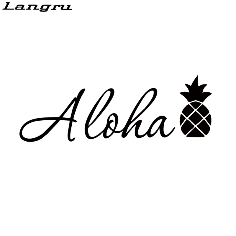 Langru Aloha текст Pinapple Hawaii Черный Ванная комната силуэт художественная живопись