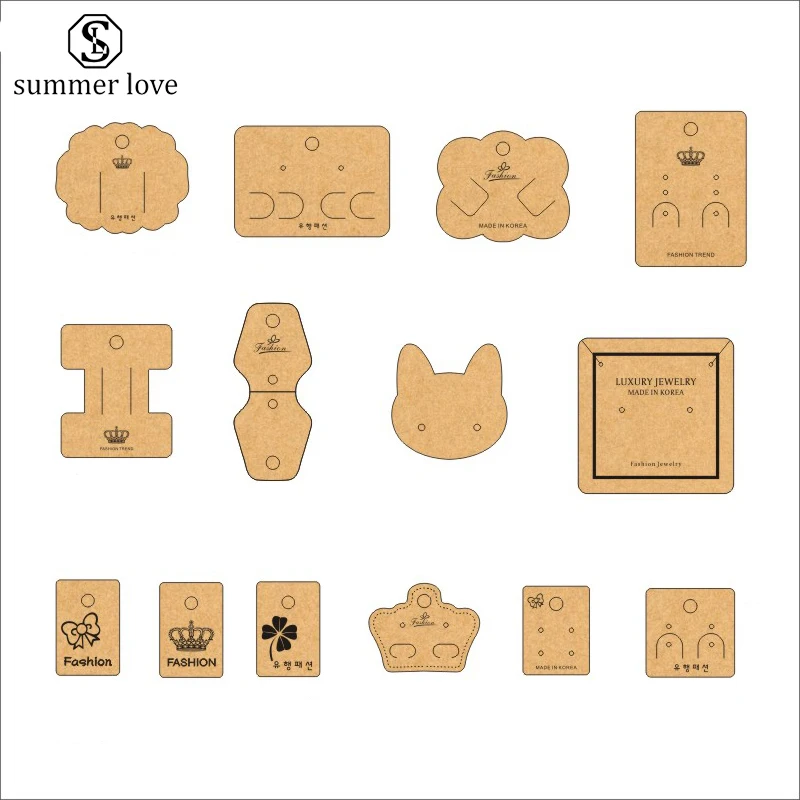 

Kraft Paper Card Brooch Necklace Earrings Display Cards Jewelry Tag Holder Card Customize Logo/Shape/Size Design Wholesale