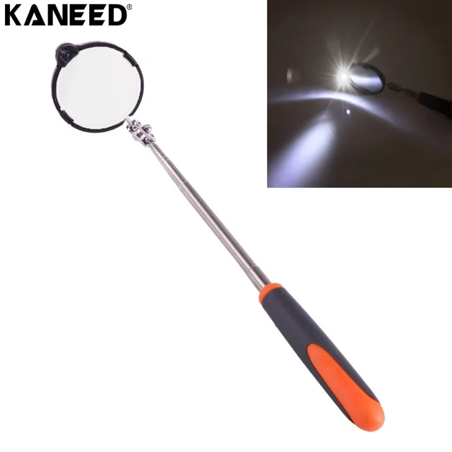 Retractable Vehicle Car Chassis Telescoping Inspection Mirror with 1 PCS 5mm LED Light Max
