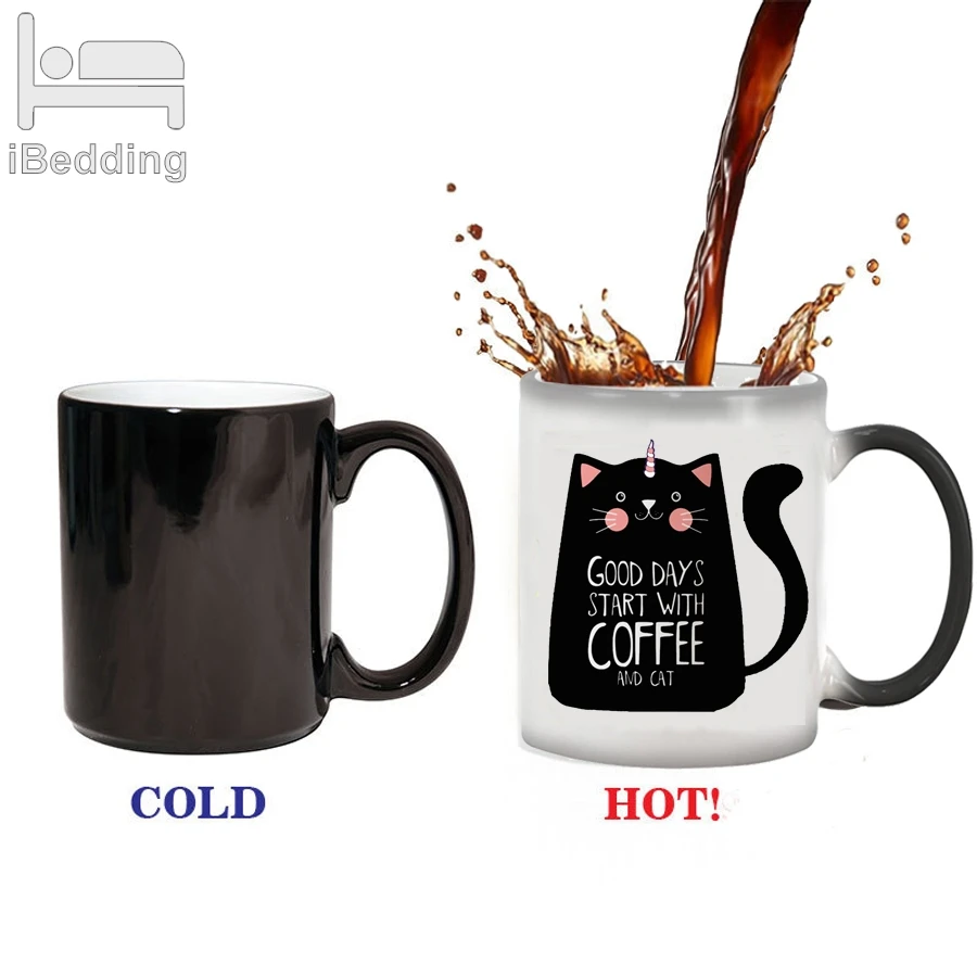 

Cat Unicorn Heart Magic Mug Temperature Color Changing Chameleon Mugs Sensitive Cup Coffee Tea Milk Mug Drop Shipping