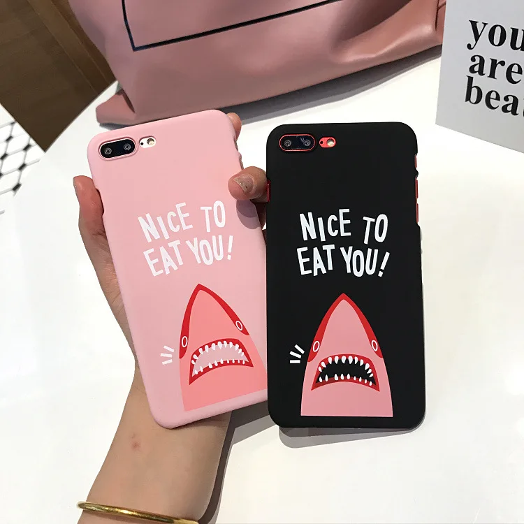 Модный чехол для телефона Bape Shark Mouth iPhone 7 Puls 6 6S X ультра тонкий твердый пластиковый