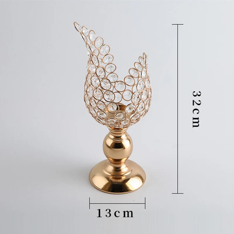 Details about   Crystal Metal Candle Holder Luxury Event Home Table Decoration Candlestick Stand 