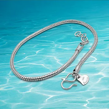

925 sterling silver men women bracelet, Japan and South Korea fashion jewelry, snake chain, 20 cm thick 2.5 mm long