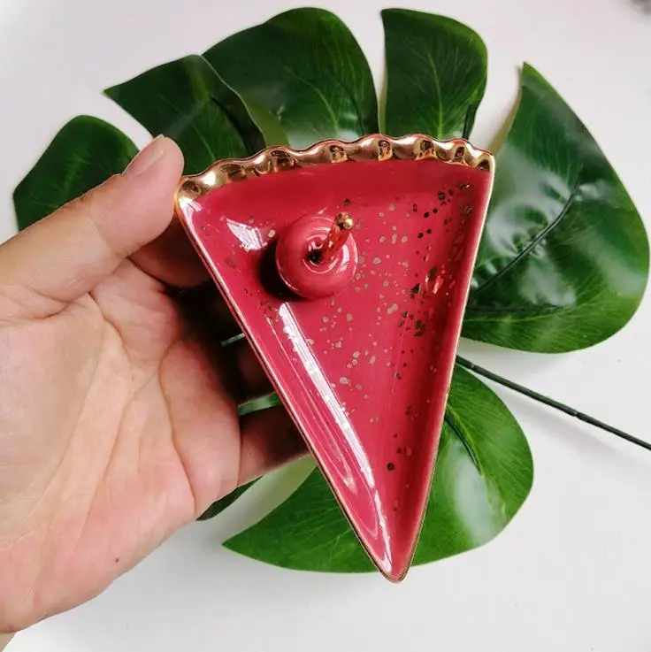 Nordic Ceramic Watermelon Apple Small Jewelry Dish Earrings Necklace Ring Storage Plates Fruit Dessert Display Bowl Decoration