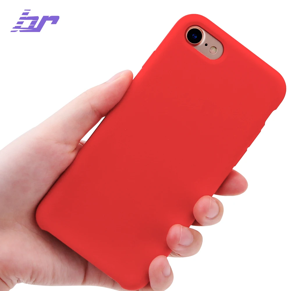 BR Liquid Silicone Phone Case For iPhone 7 8 Plus Case Microfiber Cushion Phone Cases Luxury