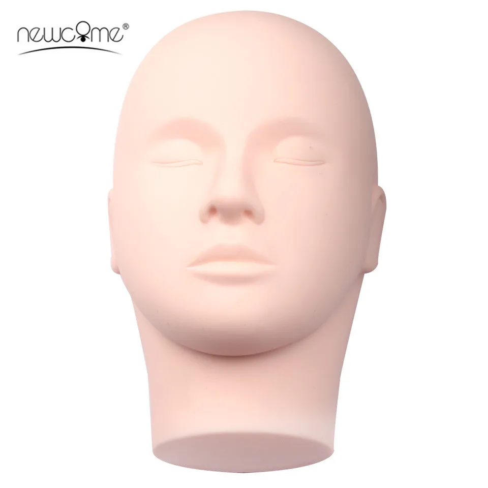 

1pcs Training Mannequin Head Flat Mannequin Head Silicone for Pro Eyelash Extensions Practice High Quality
