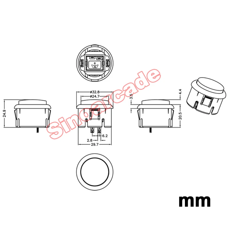 10 pcs 30mm Arcade Snap in Push Button with Click Sound Replacement for MAME JAMMA Multicade 10 pcs 30mm Arcade Snap in Push Button with Click Sound Replacement for MAME JAMMA Multicade