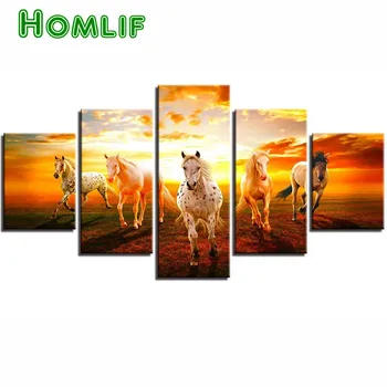 

5d diy diamond painting Sunset Prairie Horses cross stitch mosaic embroidery rhinestones 3d round/square home decoration gift