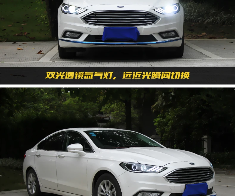 KOWELL автомобильный Стайлинг для Mondeo фары Fusion светодиодный фонарь DRL Биксеноновые линзы Высокий Низкий луч парковка