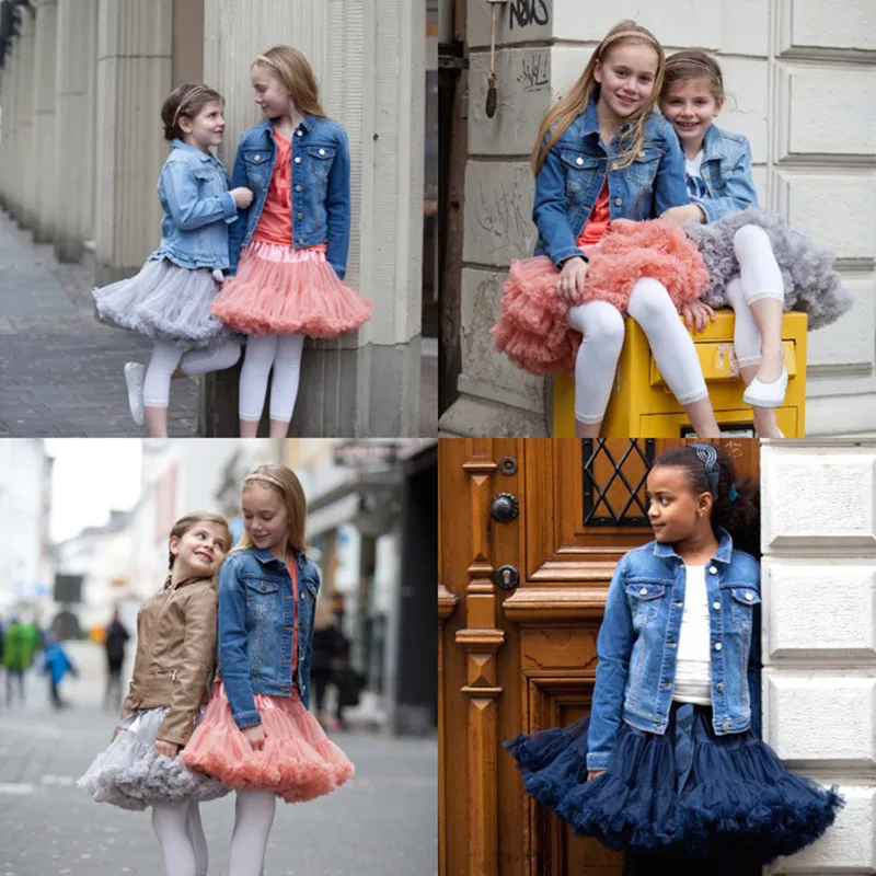 Детские юбки-пачки из одноцветной сетчатой ткани для девочек 1-10 лет, юбка-американка принцессы для танцев, детское платье принцессы для дня рождения, детское платье принцессы с вуалью