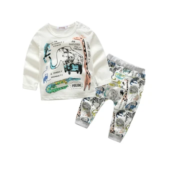 

Baby girl clothes newborn elephant printed baby boys clothing set cotton soft baby clothes 2pcs/set t-shirt+ pants