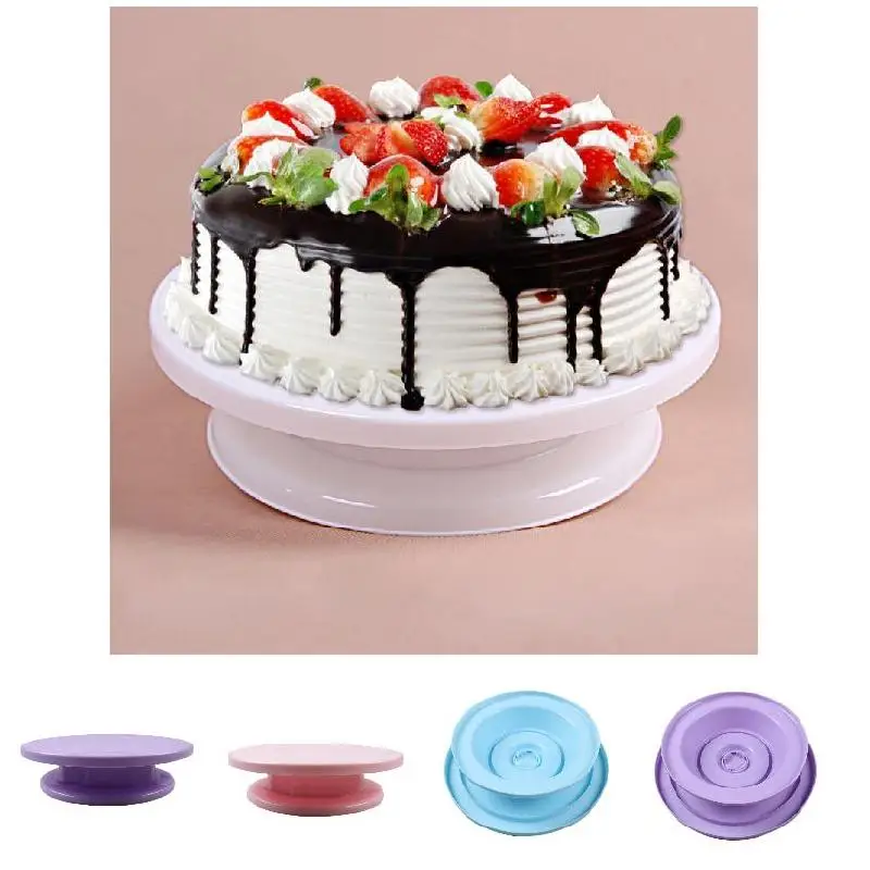 Новинка пластиковая пластина для торта вращающаяся противоскользящая круглая подставка для торта поворотный стол
