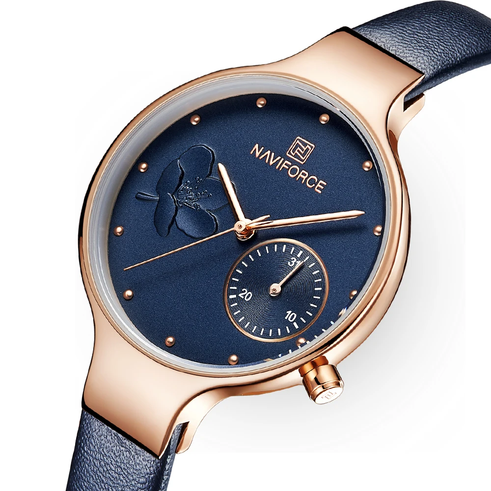 

Women Watches Luxury Brand Fashion Quartz Blue Leather Ladies Rhinestone Watch Dress Waterproof Simple Clock relogio feminino