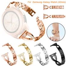 Replacement Metal Crystal Watch Strap Wrist Band For Samsung Galaxy Watch (42mm) wearable devices relogios fitness tracker 25