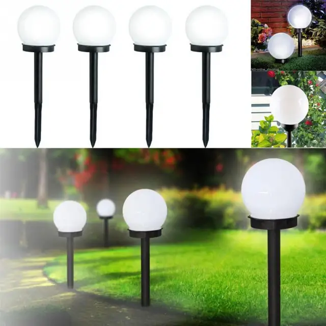 2 Pcs Outdoor Led Solar Ed Garden Stake Pathway Lamps Ball 2 Pcs Outdoor Led Solar Ed Garden Stake Pathway Lamps Ball Shape Lawn Light With Sensor In From Lights Lighting