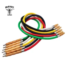 HORNET 1,0 м из искусственной кожи шланг для кальяна деревянная ручка труба кальяна шланг для воды Chicha Narghile аксессуары