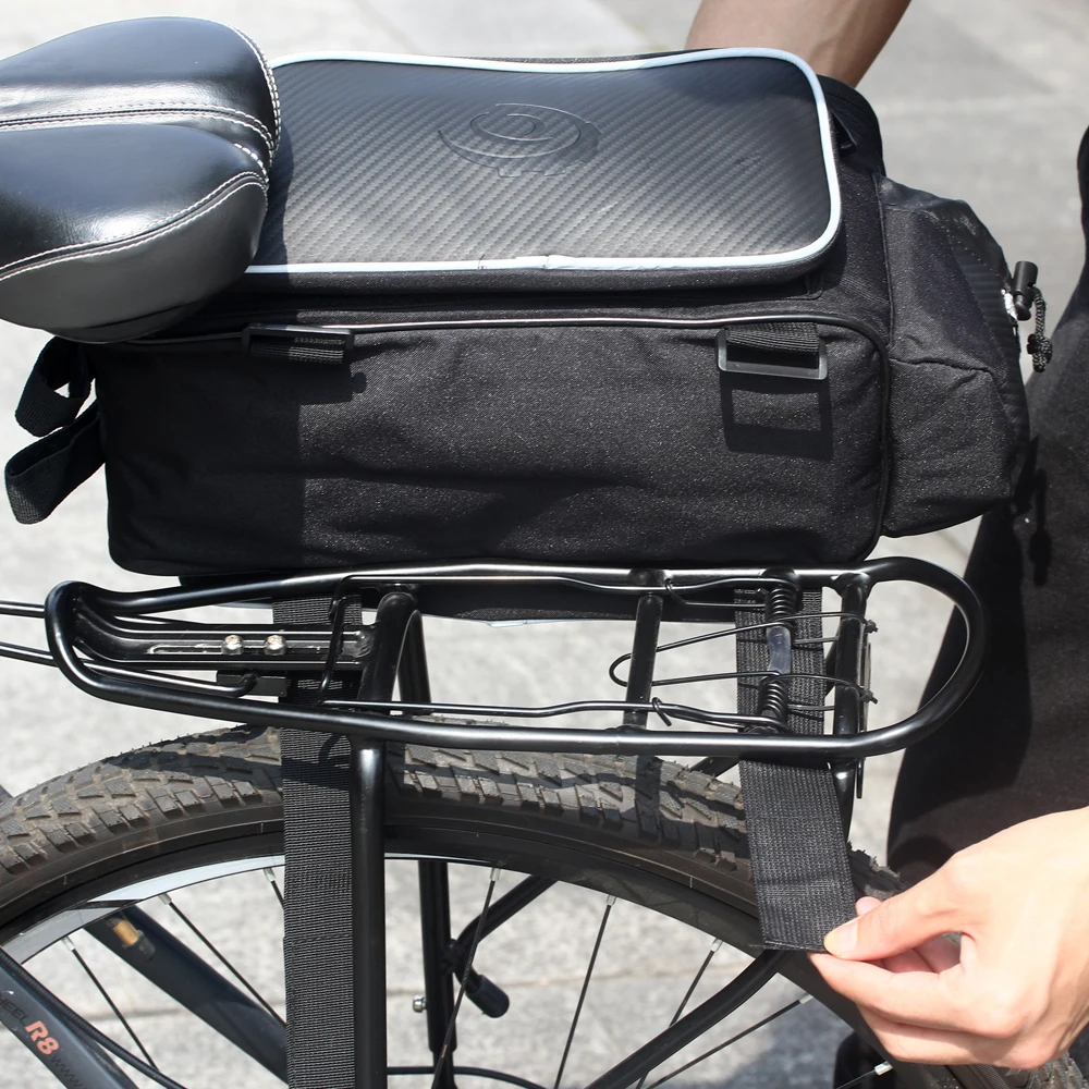 ROSWHEEL 14815-A велосипедная сумка, Задняя сумка для переноски, задняя Сумка для багажника, сумка для велосипеда на заднее сиденье, велосипедная сумка для багажа, 10л, кожаная сумка