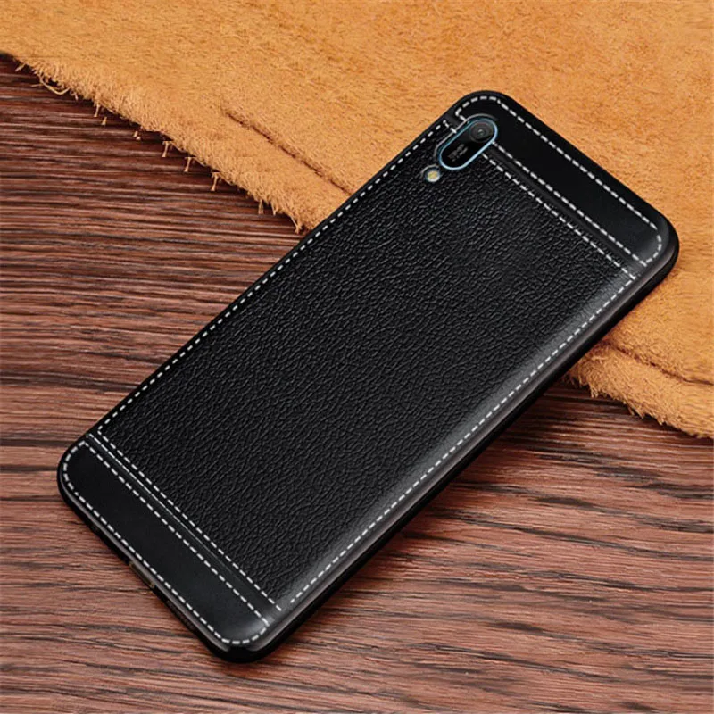 

Huawei Y6 2019 Case Huawei Y6 2019 Leather Texture Soft TPU Case For Huawei Y6 2019 MRD-LX1 MRD-LX1F Y6 Pro Y6Prime Case