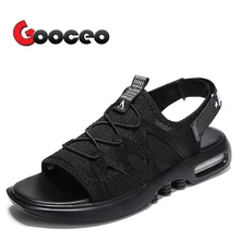Мужские сандалии Летняя Пляжная обувь черная воздушная сетка без шнуровки модная дышащая лампа с подвесом и петлей Уличная Повседневная обувь zapatos hombre