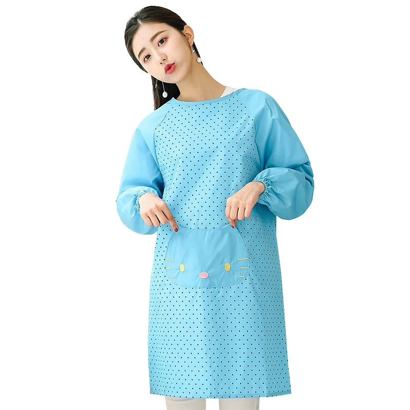 

Apron For Woman Men Funny Cooking Waterproof Aprons Long Sleeves Work Overalls Clothes