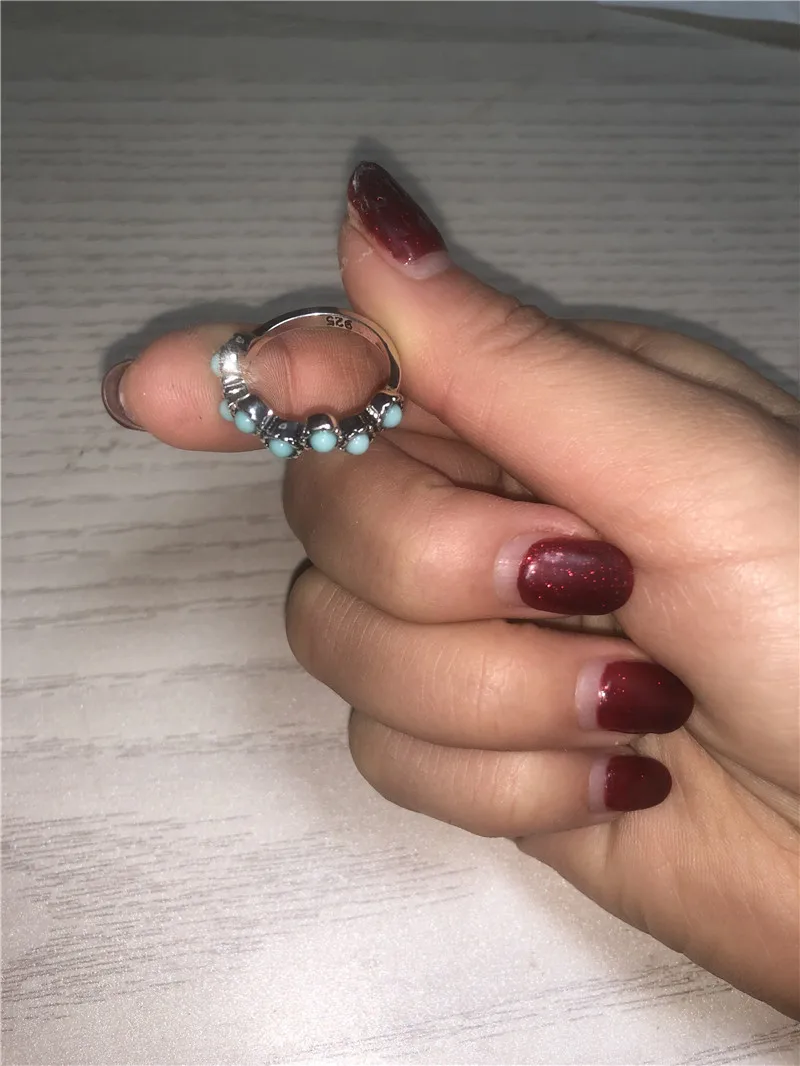 Женское изящное цельное серебряное крошечное Восстановленное кольцо со светло-голубым камнем в виде пузырьков, кольцо в форме русалки, кольца для поцелуев, ювелирные изделия, подарки для невесты