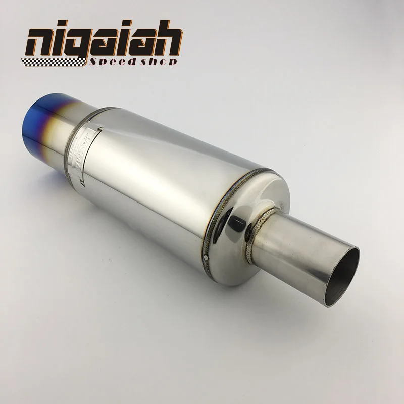 

Inlet 76mm 3'' inches outlet 101mm Universal 304 Stainless Steel Burnt Blue Silencer exhaust pipe car muffler