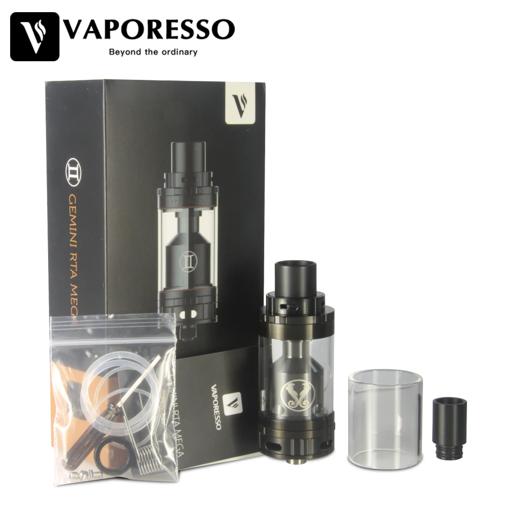 Original Vaporesso Gemini RTA Mega Tank 4ml Gemini RTA Mega Atomizer With Velocity Style Deck Clapton