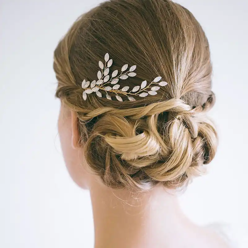 Korean Bridal Hair Pins Opal Crystal Hair Comb Bride Wedding Hair