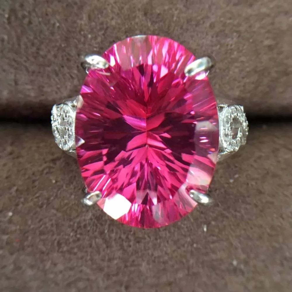 

Natural powder toppas jewelry ring No impurity, no crack, no black spot.
