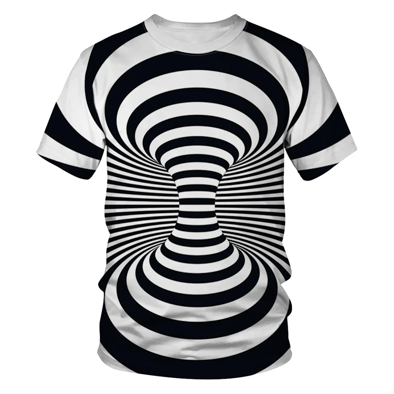 3 Style Casual 3D Psychedelic T shirt Black White Vertigo Hypnotic ...