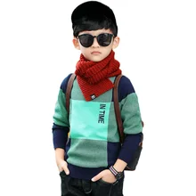 Модный брендовый свитер в клетку для мальчиков, осенне-зимний свитер для мальчиков, хлопковый Детский свитер, детская верхняя одежда, трикотажный свитер