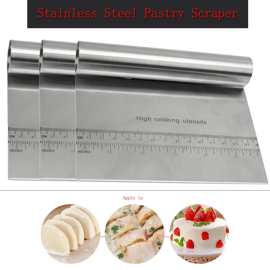 STAINLESS STEEL CAKE DOUGH PASTRY SCRAPER /& CAKE DECORATOR JAPAN