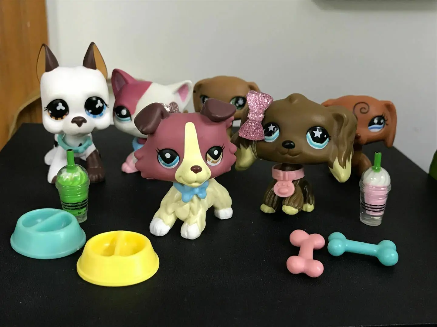 Pet Shop колли короткая шерсть кошка 2291 такса собака редкая игрушка 6 шт. Littlest очень