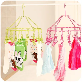 

Stainless Steel Clothes Hanger Underwear Clothespin Laundry Holder Sock Rack Drying Holder With Hook Household Accessories
