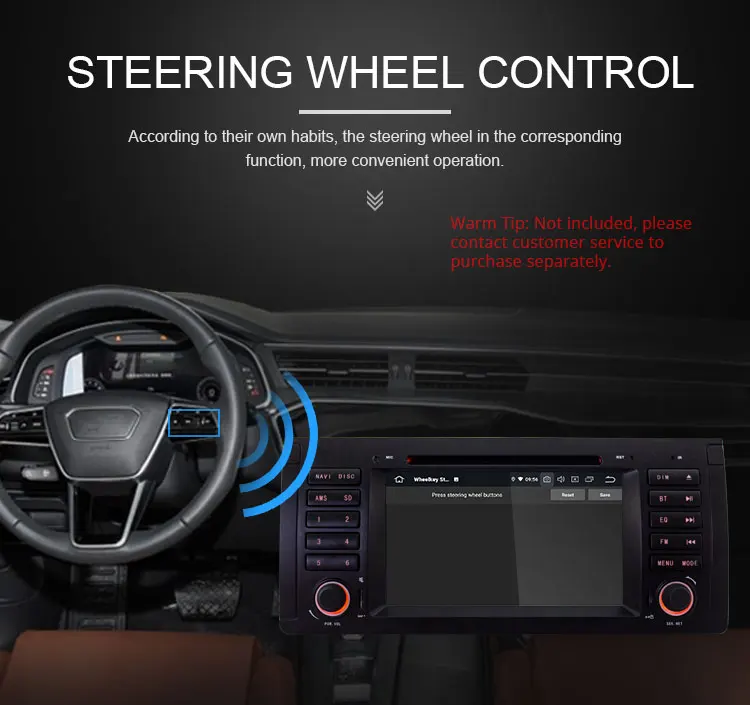 Cheap TOPBSNA Android 9.0 Car DVD Multimedia Player System For BMW/E39/X5/E53 WIFI 1 Din Car automotivo Stereo GPS Navigation RDS TMPS 10