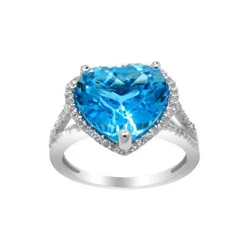 

Anillos Qi Xuan_Fashion Jewelry_Big Blue Stone Elegant Heart Rings_S925 Solid Silver Fashion Rings_Factory Directly Sales