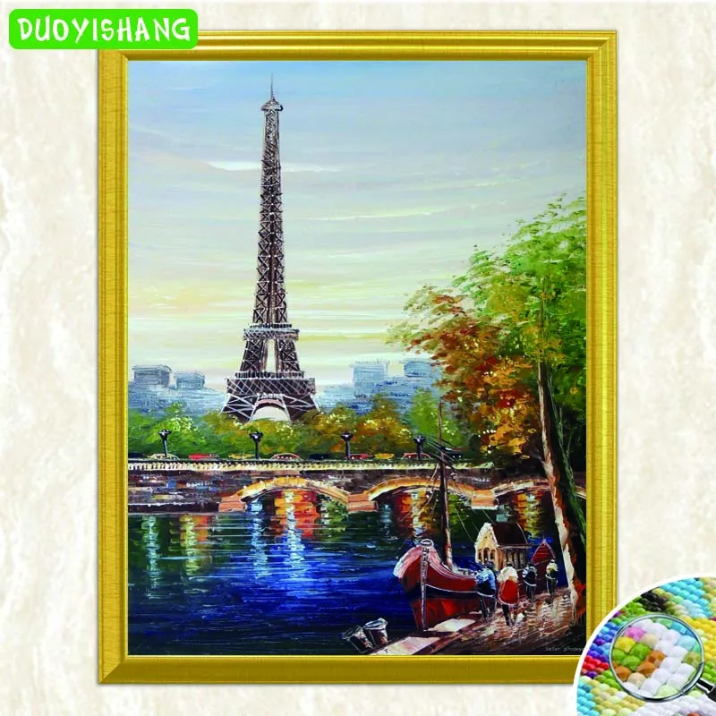 DUOYISHANG полный квадратный 5D DIY Алмазная картина Алмазная вышивка с пейзажем распродажа "Эйфелева башня" мозаичная живопись стразами подарок